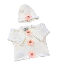 Gita - Girl's 2pc Sweater With Light Pink Stone/small Rhinestone