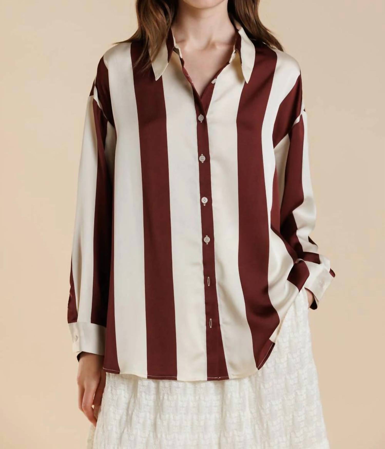 A & She - Zoe Button Down Long Sleeve Shirt