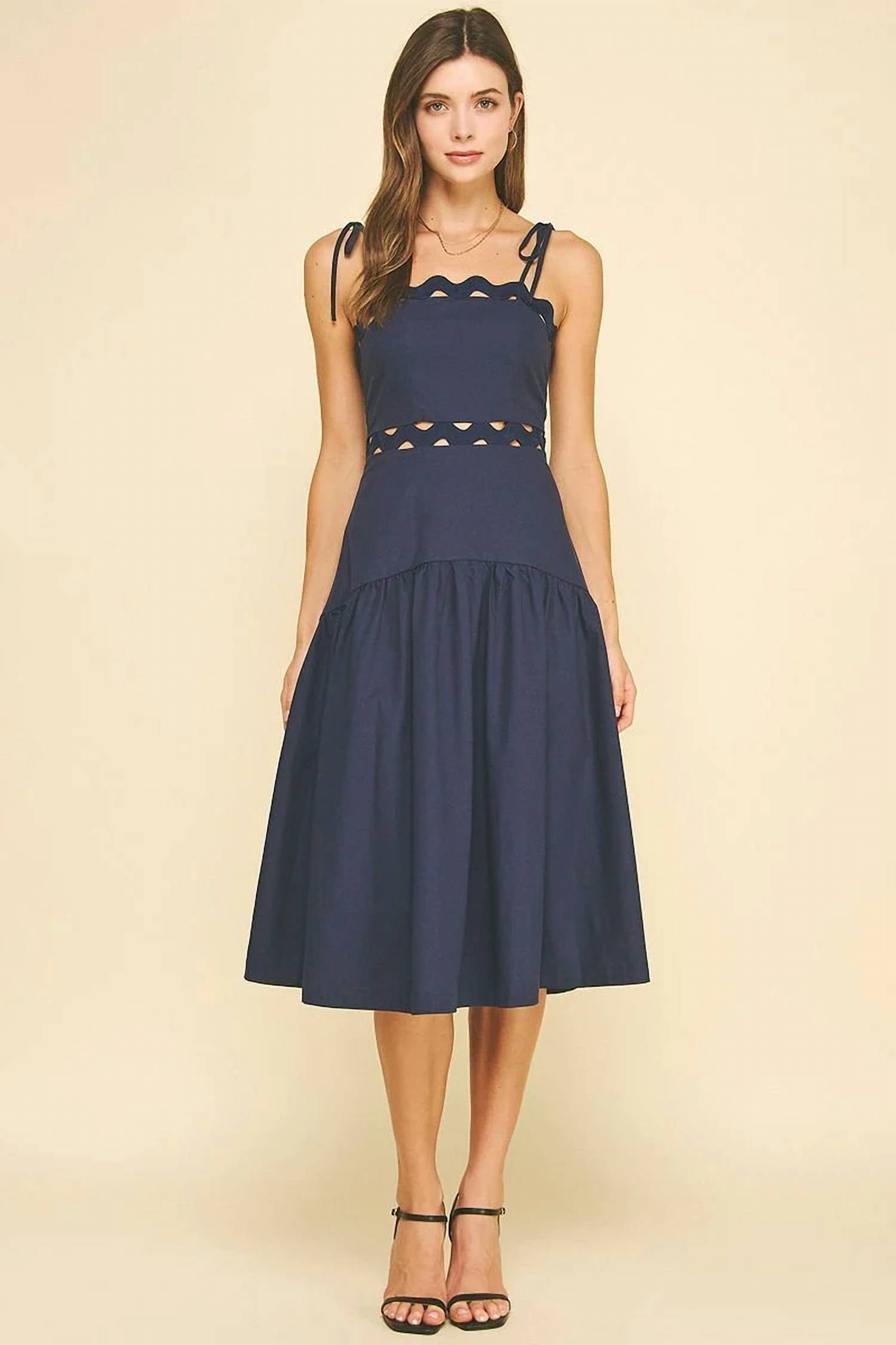 Pinch - Birdie Scallop Detail Midi Dress
