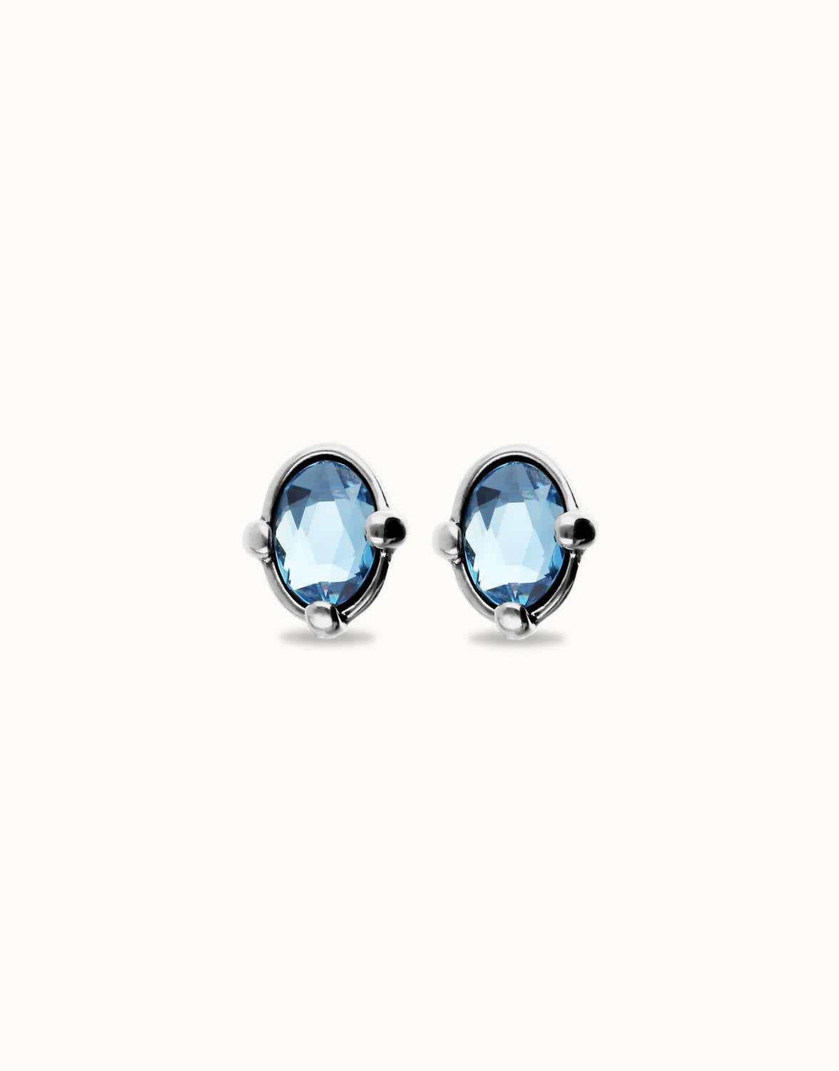 Unode50 - Women's Studs With Oval Faceted Crystals Earrings