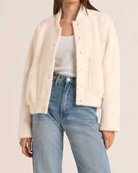 Z Supply Women's Lex Bomber Jacket in sea salt - women's jacket