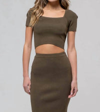 The Workshop - Square Neck Sweater Knit Crop Top