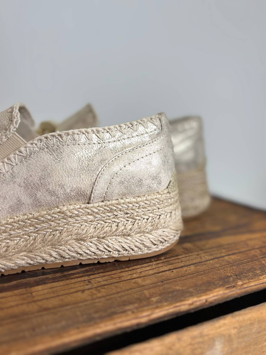 Dolce Vita Women's Jhenee Espadrille in light gold - women's shoe - detail view