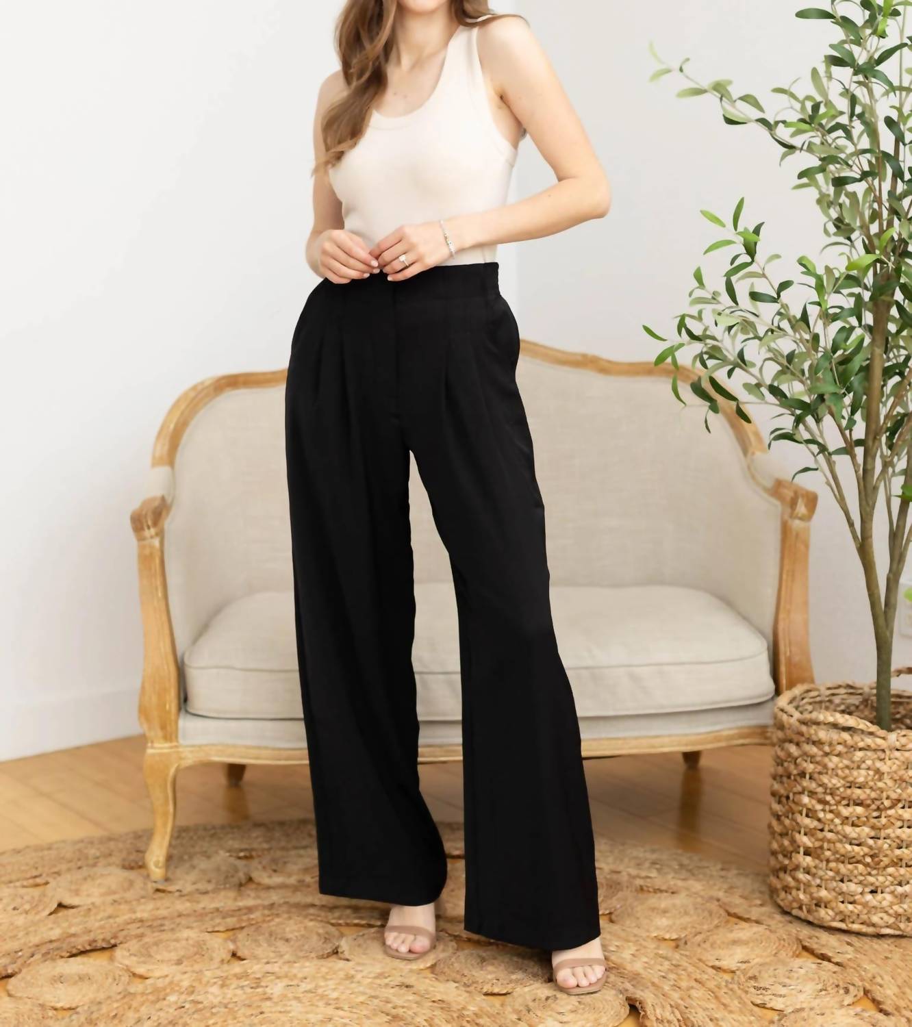 Skies Are Blue - Bond Street Wide Leg Trouser Pants