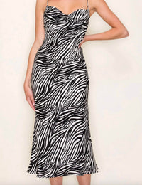 B.Right - Zebra Cowl Neck Dress