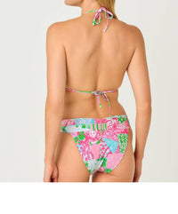 Lilly Pulitzer Trey Bikini Bottom in multi crazy quilt - women's swimwear - detail view