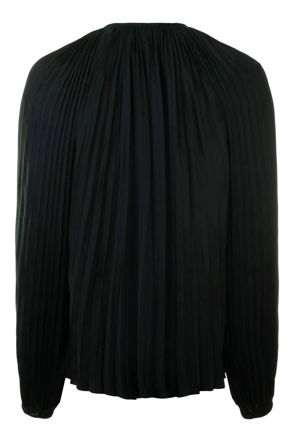 Ulla Johnson Women's Electra Pleated Satin Blouse in noir - women's blouse - detail view