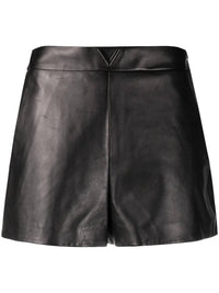 Valentino - High Waist Leather Shorts