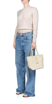 Eterne Francis Cashmere Sweater in oatmeal - women's sweater - alternate view