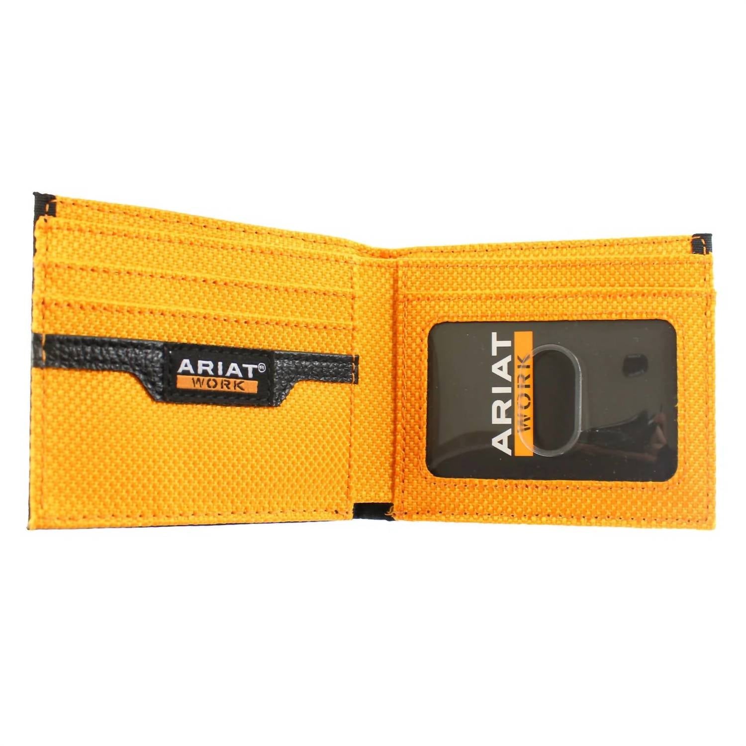 ARIAT Men's Work Rfid Work Skull Bi-fold Wallet in black - men's bag - detail view