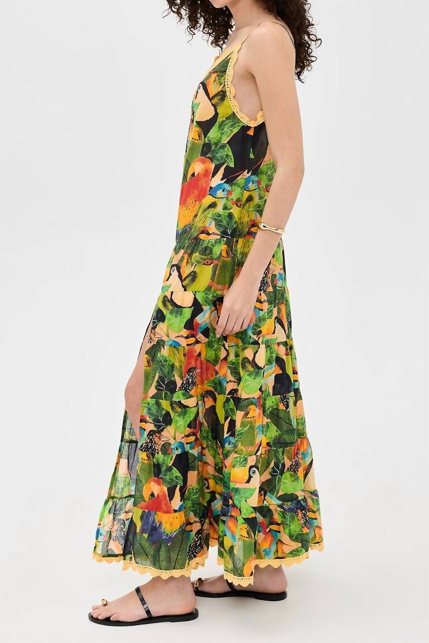 Farm Rio - Bird Leaves Long Dress