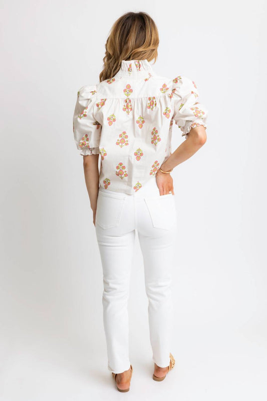 Karlie - Women's Digital London Floral Ruffle Top