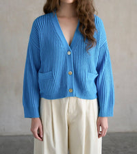 Elle Grey - Chunky Button Down Knit Cardigan