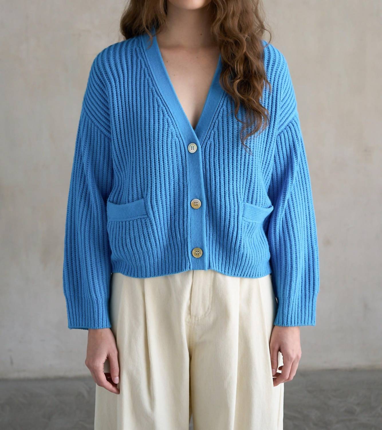 Elle Grey - Chunky Button Down Knit Cardigan
