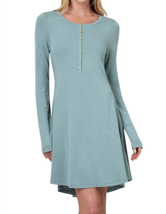 Zenana - Long Sleeve Button Down Dress