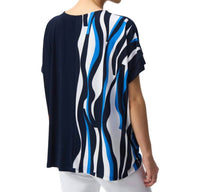 Joseph Ribkoff - Silky Knit Geometric Print Boxy Top