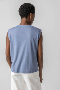 Lilla P - Shirred Shoulder Scoop Neck Tee
