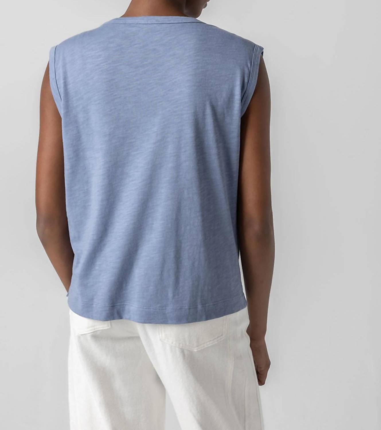 Lilla P - Shirred Shoulder Scoop Neck Tee