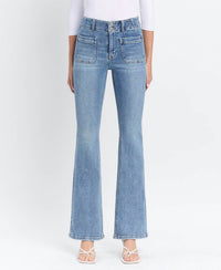 Flying Monkey - Guiltless High Rise Front Pocket With Dart Detail Flare Jeans
