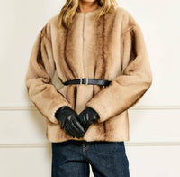 Line And Dot - City Faux Fur Long Sleeve Jacket