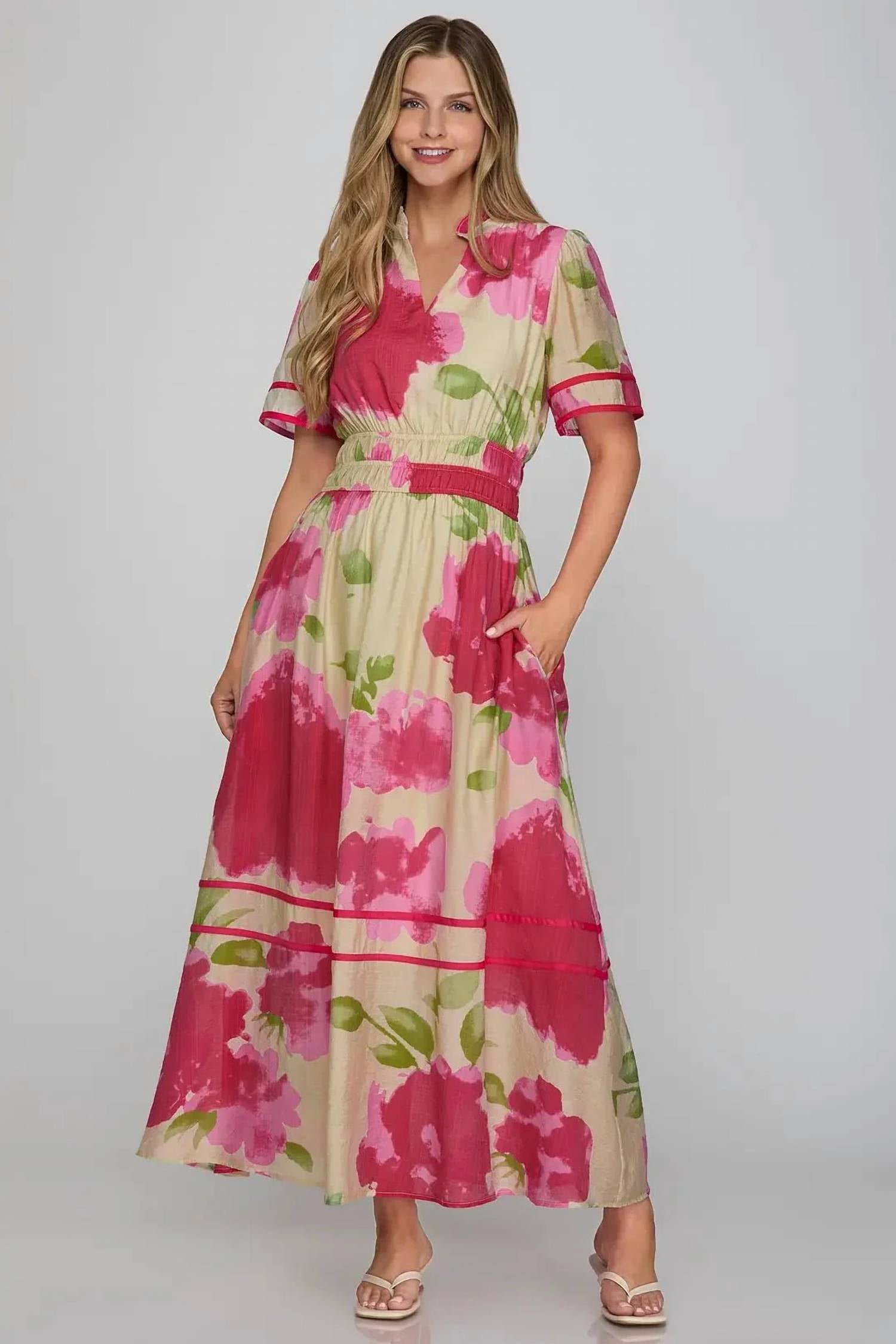 She + Sky - Savannah Floral Midi Dress