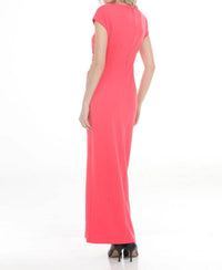 Joseph Ribkoff - Rhinestone Trim Side Slit Long Dress