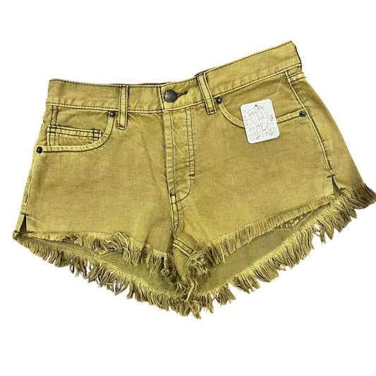 Free People - Women's Frayed Hem Button Fly Denim Shorts