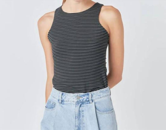 Grey Lab - Sleeveless Striped Bodysuit