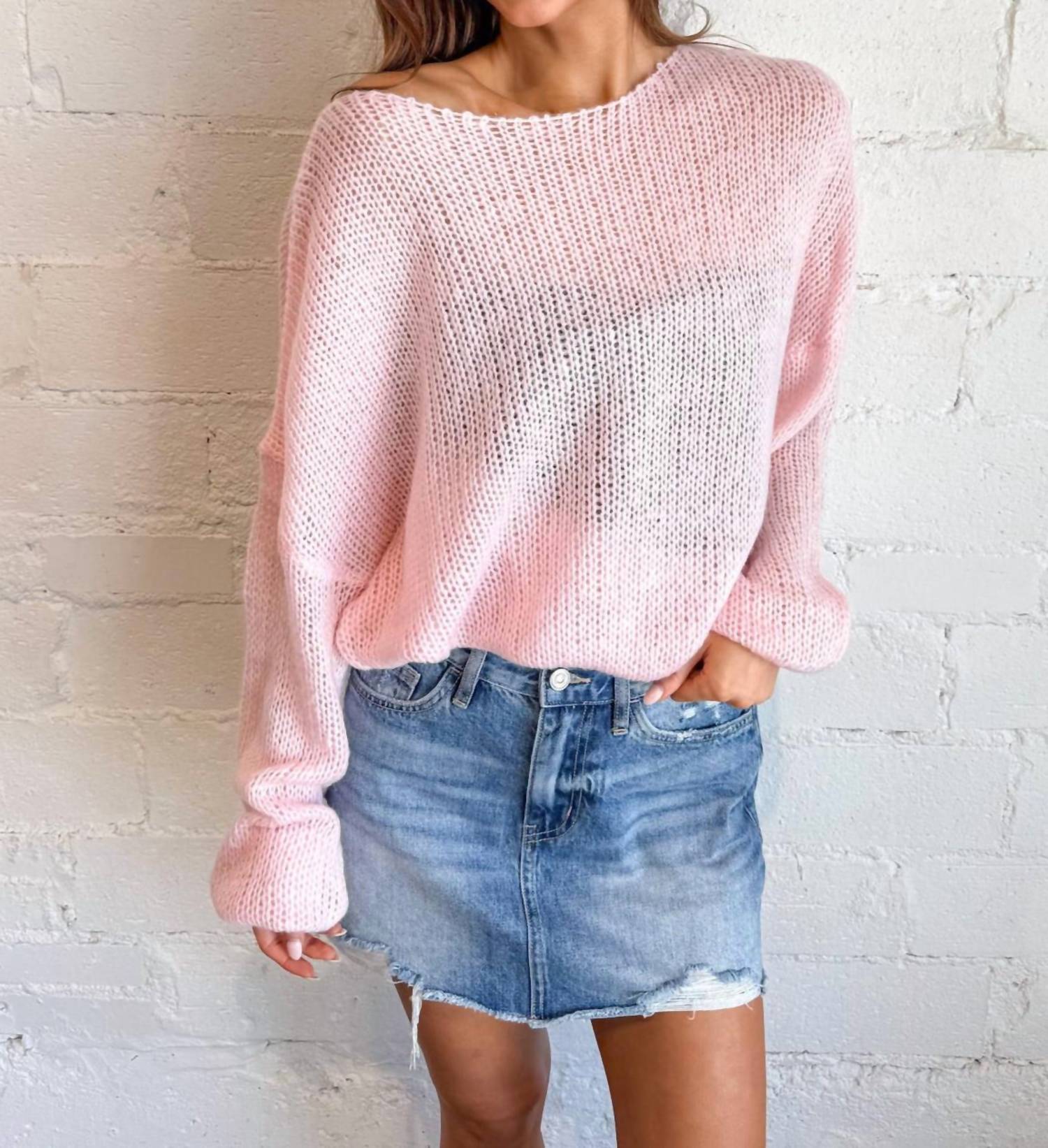Cotton Candy La - Slouchy Knit Sweater