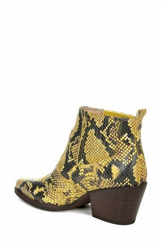 Sam Edelman - Women's Snake Print Leather Ankle Boots