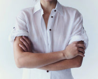 Lafayette 148 Gemma Cloth Voile Sheer Tab Sleeve Shirt in white - women's shirt - alternate view