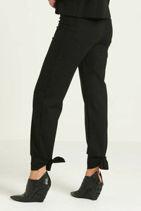 PLANET by Lauren G. Scuba Tied Up Pants in black - women's pants - detail view
