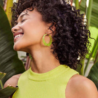 Gold & Honey - Women's Lucite Bamboo Hoop Earrings