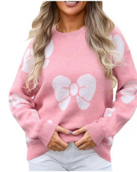 Mainstrip - Crew Neck Bow Printed Sweater