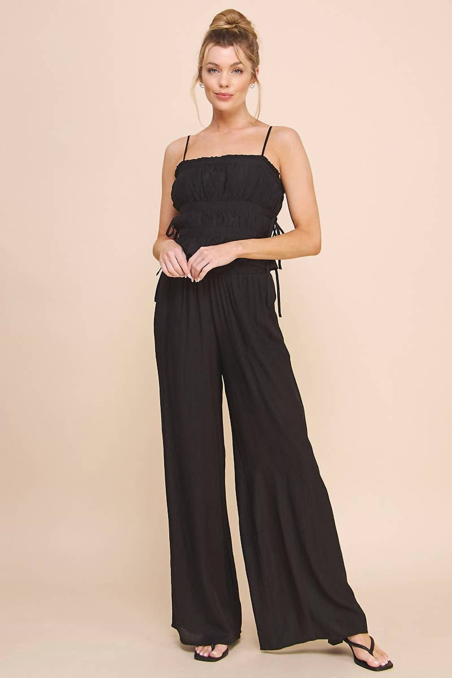 Allie Rose - Bamboo Texture Flowy Pants