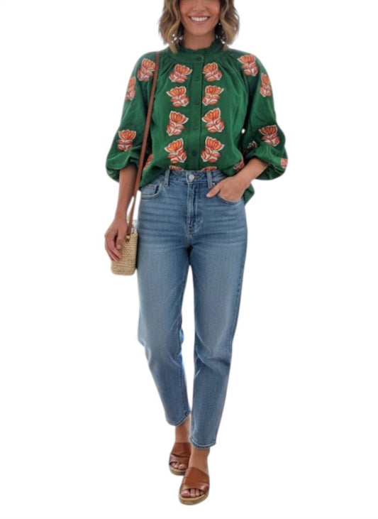 Thml - Garden Bloom Ruffle Neck Button-up