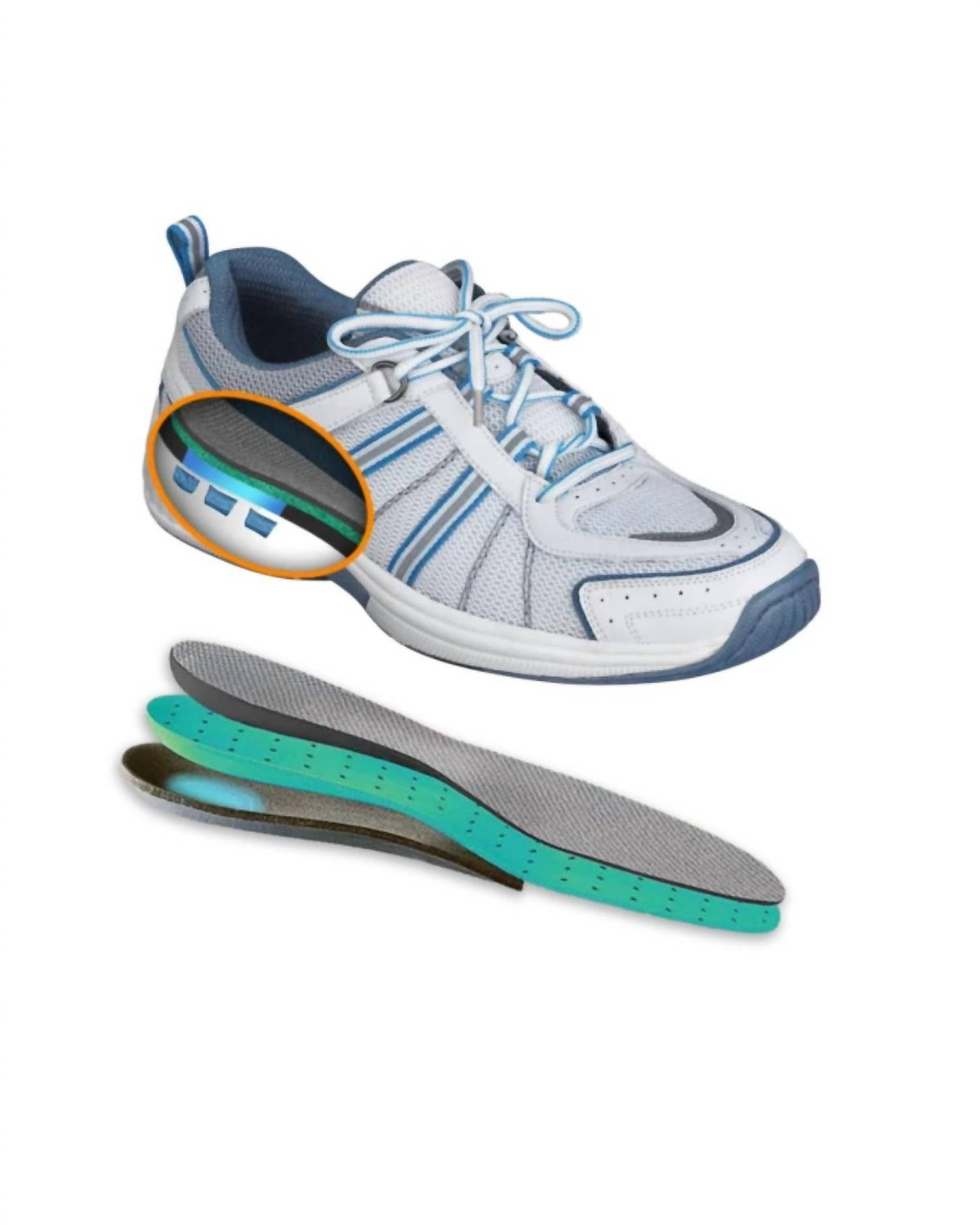 Orthofeet - Women's Tahoe Tie-less Lace Athletic Shoe