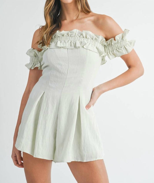 Mable - Off Shoulder Ruffle Romper