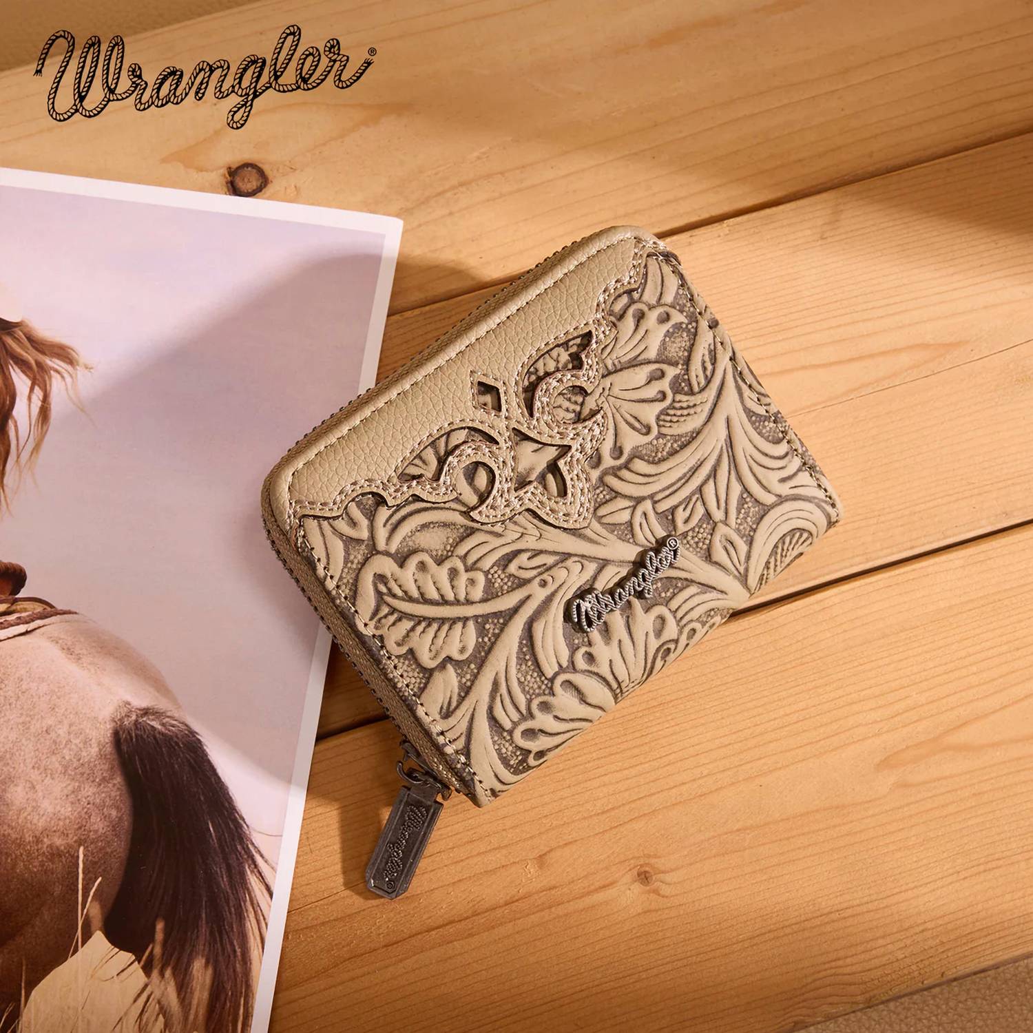 Wrangler - Tooled Zip-Around Wallet