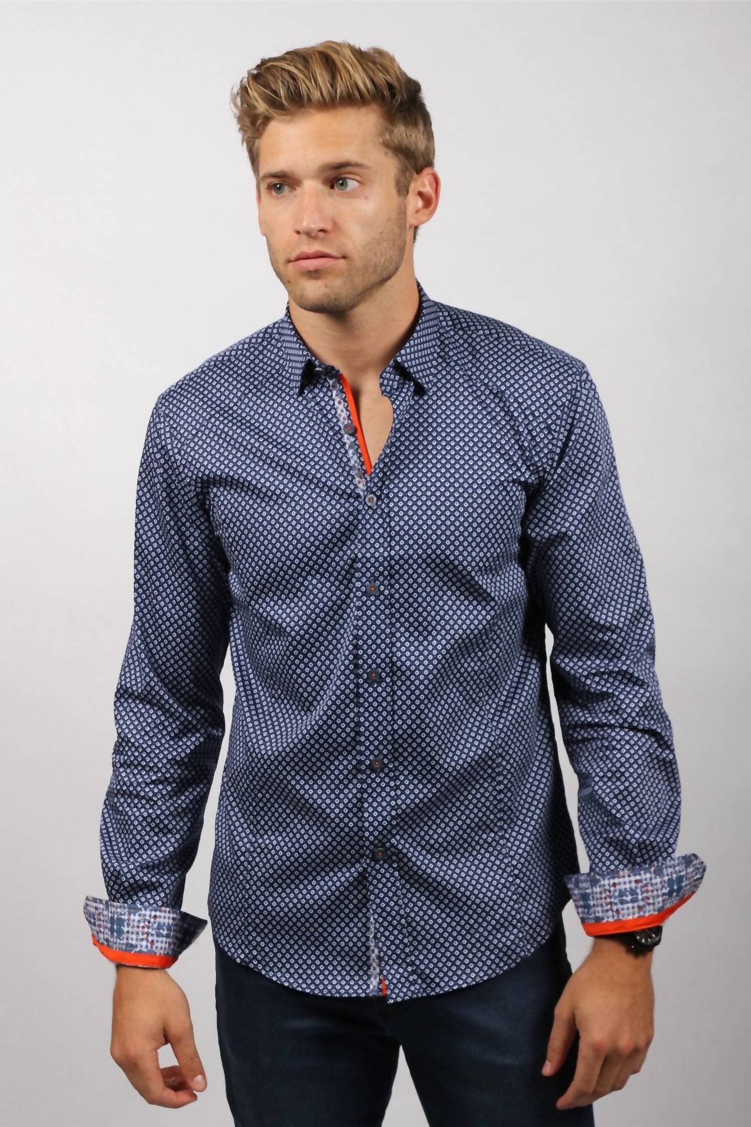 Eight X - Pattern Print Button Down Shirt