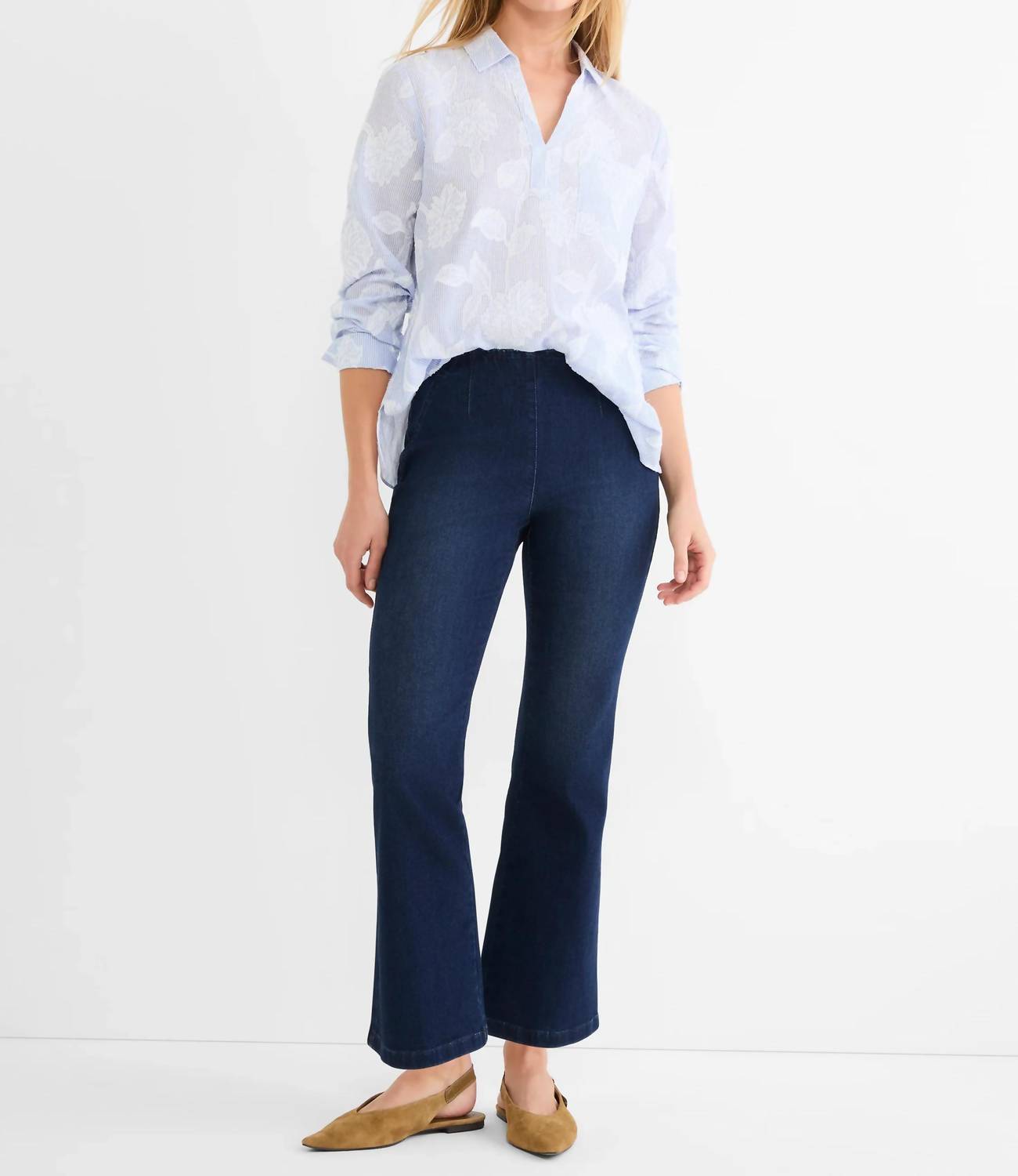 Nic + Zoe - Sky Striped Jacquard Top