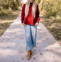 Free People Torres Roll Neck Sweater in dionysus - women's sweater - detail view