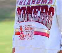 QUEEN OF SPARKLES Sooners Vintage Sweatshirt in grey - women's top - view 6