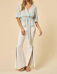 Blouse With Smocked Waist
