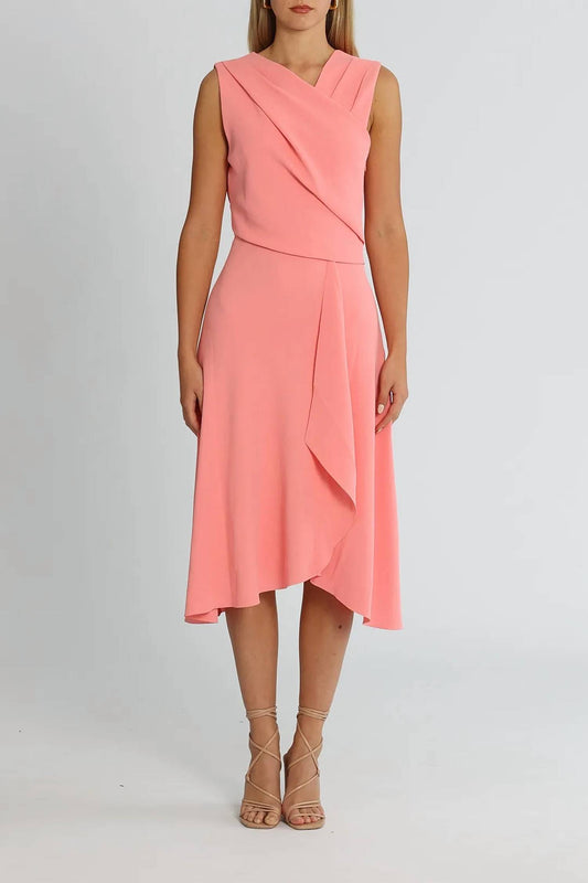 Reiss - Marling Wrap Front Skirt V-neck Midi Dress