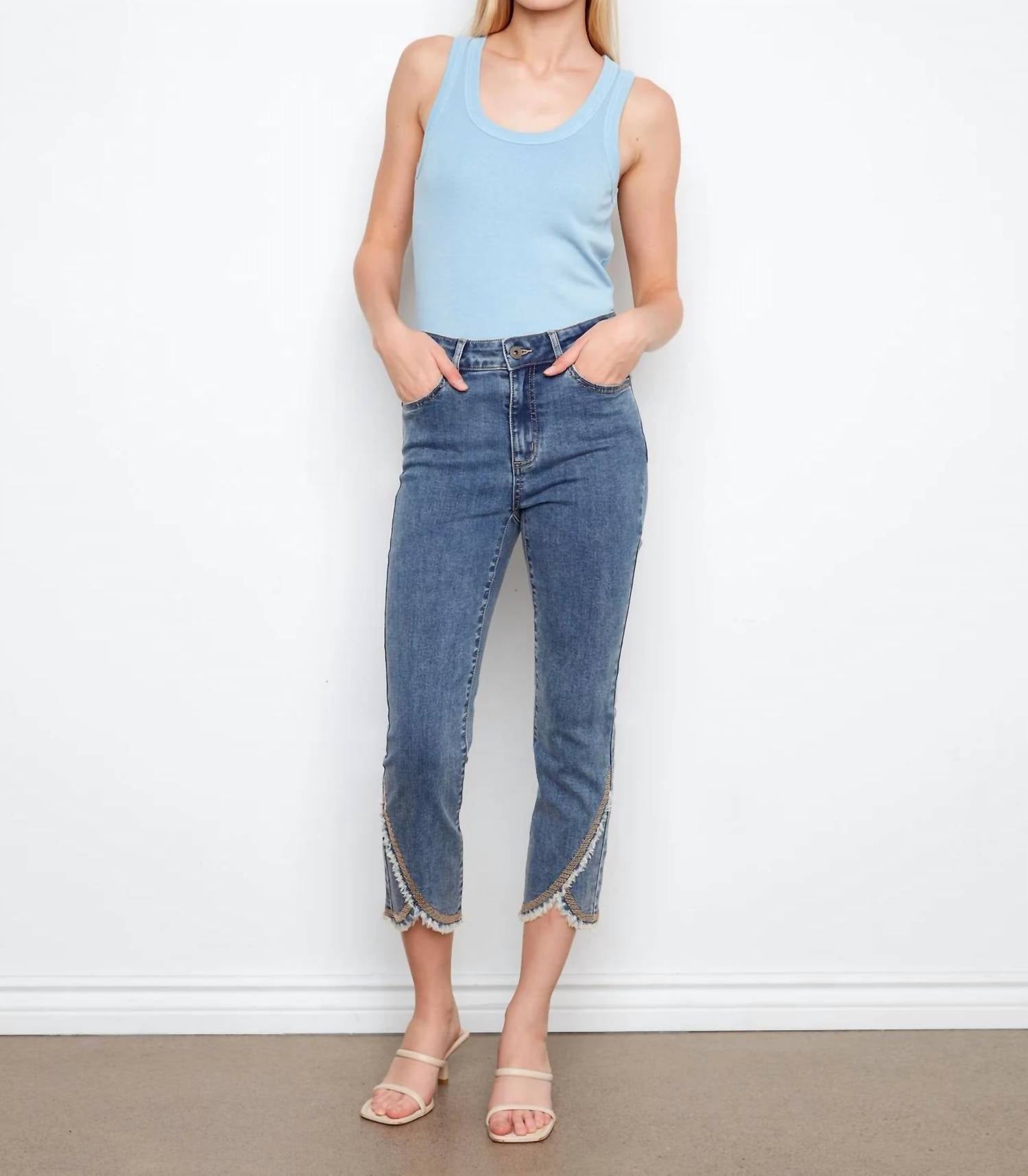 Charlie B - Embroidered Front Tulip Jeans
