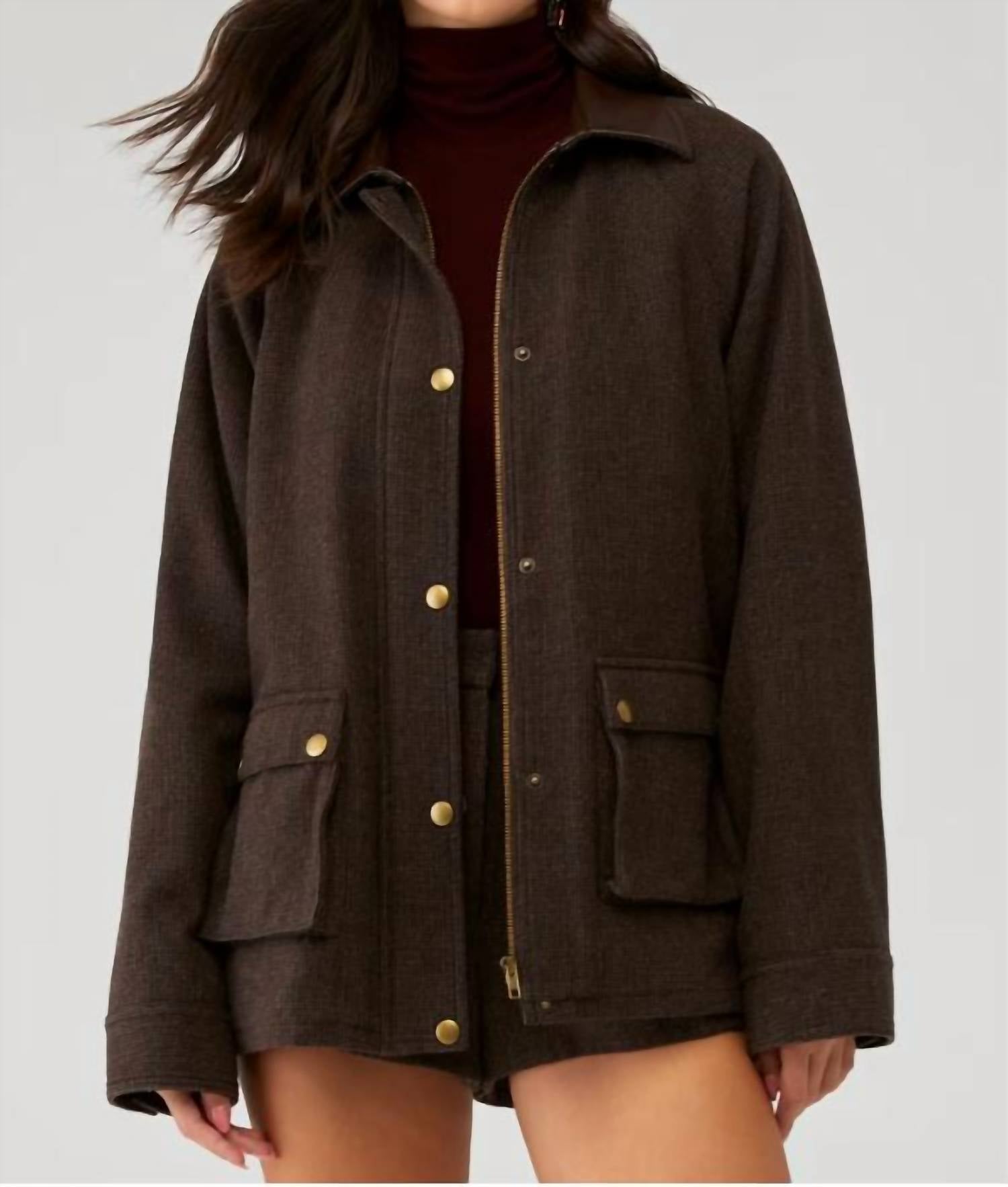 Astr - Rylan Leather Trim Barn Jacket