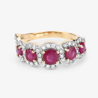 Diana M Jewels Women's Round Natural Ruby Fashion Ring (1.99 Ct) - Classic in 14k yellow gold - women's jewelry