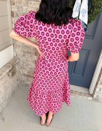 Entro - Midi Puff Sleeve Dress