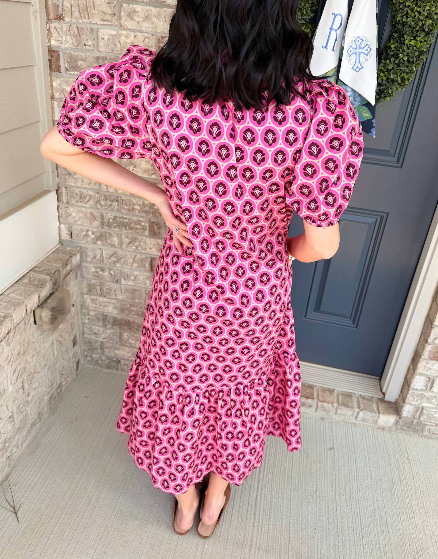 Entro - Midi Puff Sleeve Dress